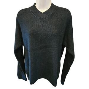 Gap S black glitter sparkle metallic knit winter glitz sweater EUC warm smalll